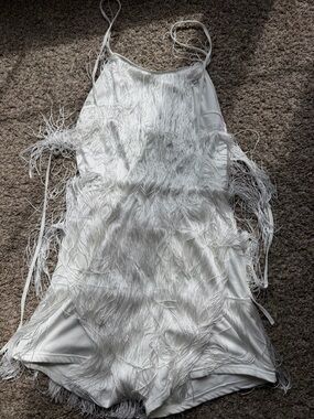 White Fringe Romper